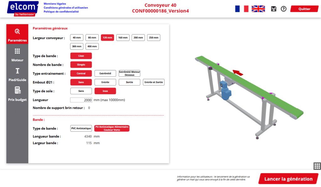 Configurateur CAO 3D Elcom